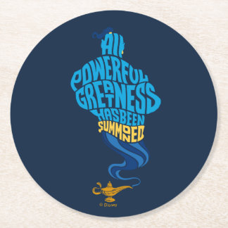 Aladdin | Genie - All Powerful Greatness Round Paper Coaster