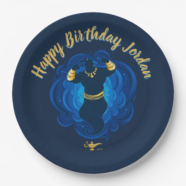 Aladdin | Genie Emerging From Lamp Paper Plate (Front)