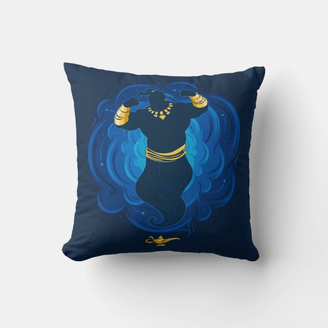 Aladdin | Genie Emerging From Lamp Throw Pillow (Front)