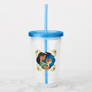 Aladdin Jasmine And Raja Jewelled Graphic Acrylic Tumbler