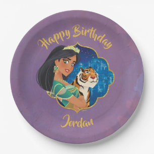 Aladdin   Jasmine And Raja Jewelled Graphic Paper Plate