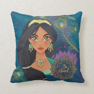 Aladdin   Jasmine "Be Heard" Throw Pillow