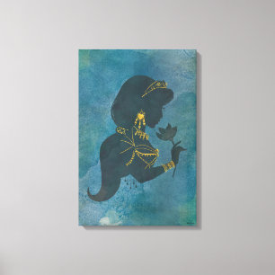 Aladdin   Jasmine Gilded Silhouette Canvas Print