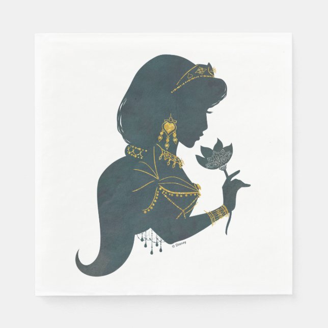 Aladdin | Jasmine Gilded Silhouette Napkin (Front)