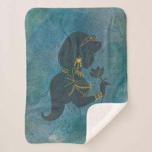 Aladdin   Jasmine Gilded Silhouette Sherpa Blanket