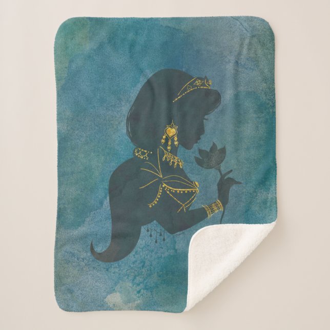 Aladdin | Jasmine Gilded Silhouette Sherpa Blanket (Front)