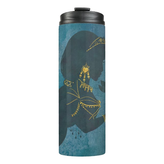 Aladdin | Jasmine Gilded Silhouette Thermal Tumbler (Front)