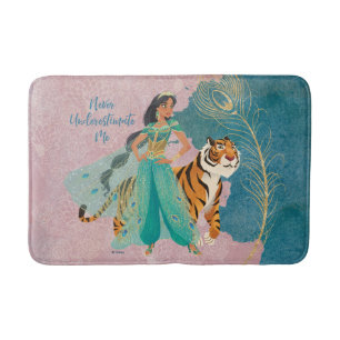 Aladdin   Jasmine & Raja "Never Underestimate Me" Bath Mat