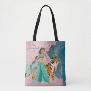 Aladdin Jasmine & Raja "Never Underestimate Me" Tote Bag