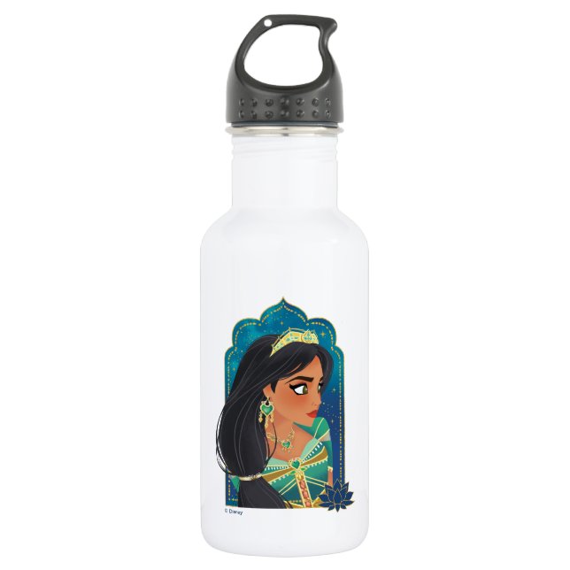 Aladdin | Jasmine Side Profile Graphic 532 Ml Water Bottle (Front)