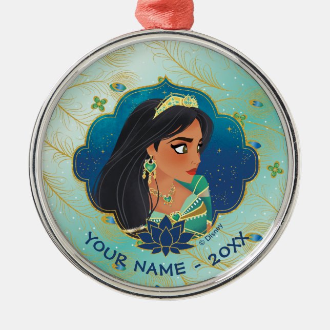 Aladdin | Jasmine Side Profile Graphic Metal Ornament (Front)