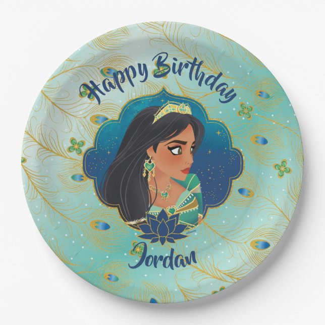 Aladdin | Jasmine Side Profile Graphic Paper Plate (Front)