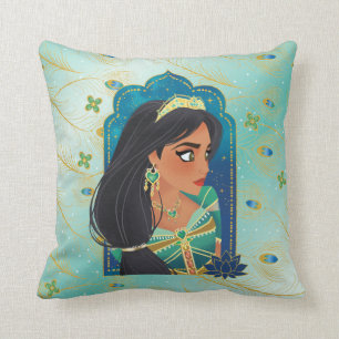 Aladdin   Jasmine Side Profile Graphic Throw Pillow
