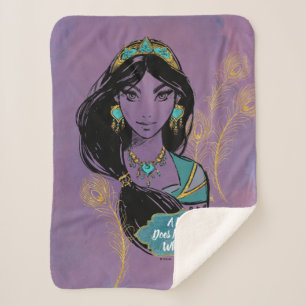 Aladdin Jasmine "Who I Am" Sherpa Blanket