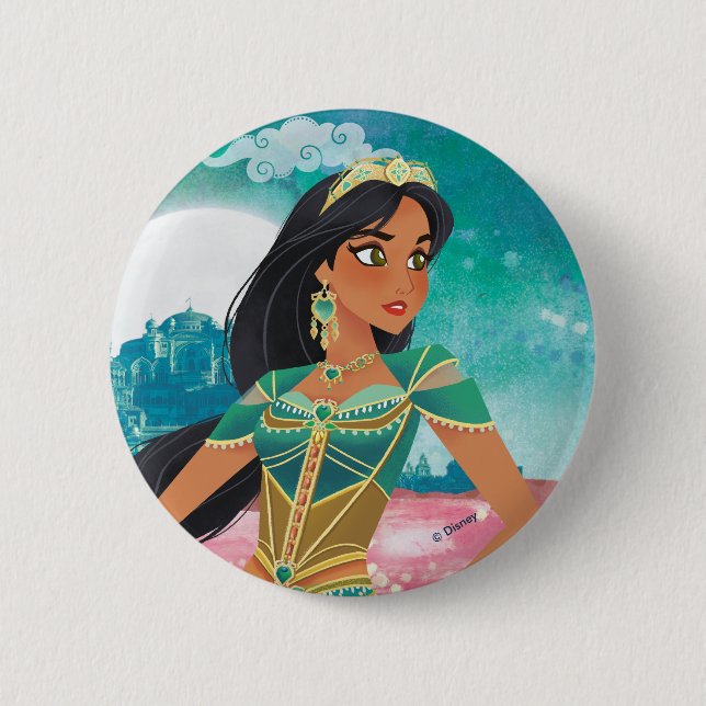 Aladdin | Jasmine "Woman of Many Dreams" 2 Inch Round Button (Front)