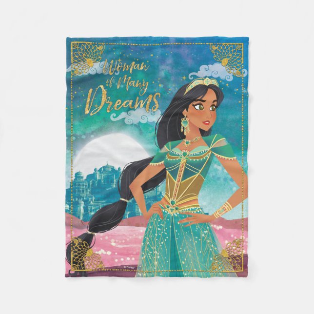Aladdin | Jasmine "Woman of Many Dreams" Fleece Blanket (Front)