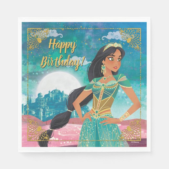 Aladdin | Jasmine "Woman of Many Dreams" Napkin (Front)
