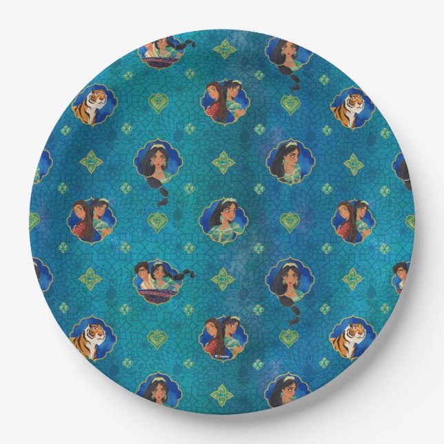 Aladdin | Jewelled Character Art Pattern Paper Plate (Front)