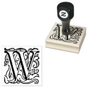 Aladdin O'Brien Capital Letter W Rubber Stamp