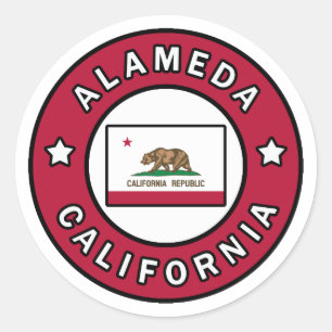 Alameda California Classic Round Sticker