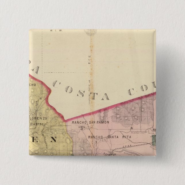 Alameda County map 2 Inch Square Button (Front)