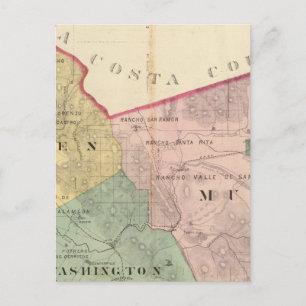 Alameda County map Postcard