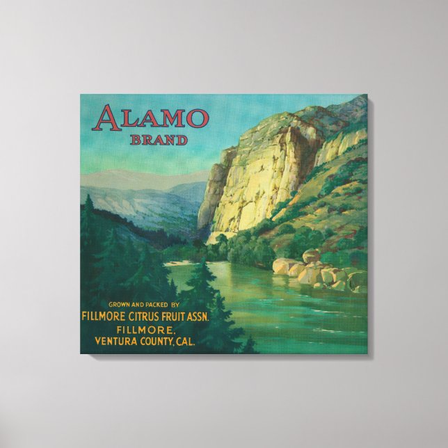 Alamo Orange LabelFillmore, CA Canvas Print (Front)