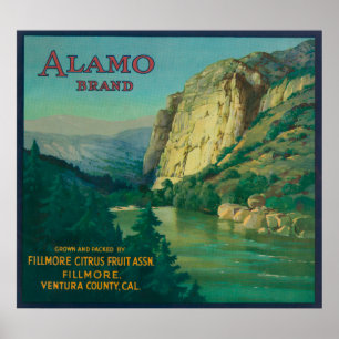 Alamo Orange LabelFillmore, CA Poster