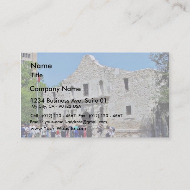 Alamo San Antonio Forts Texas Business Card (Front)