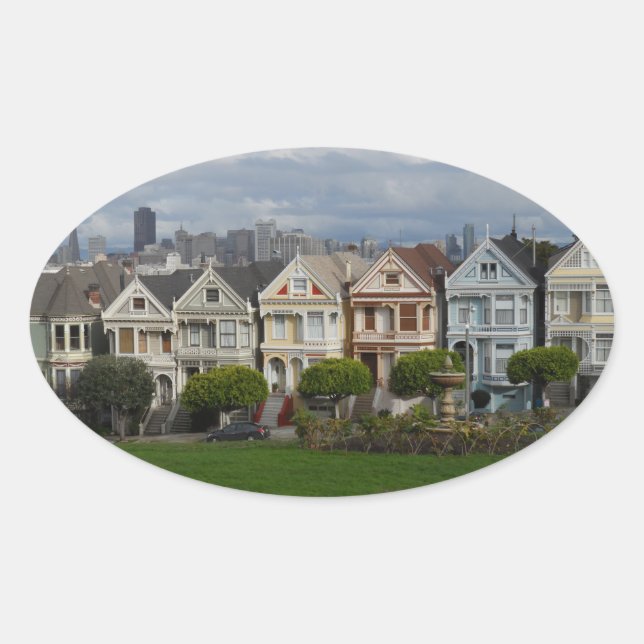 Alamo Square, San Francisco Oval Sticker (Front)