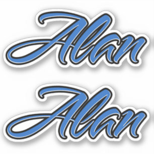 Alan name blue sticker sticker embroiderset