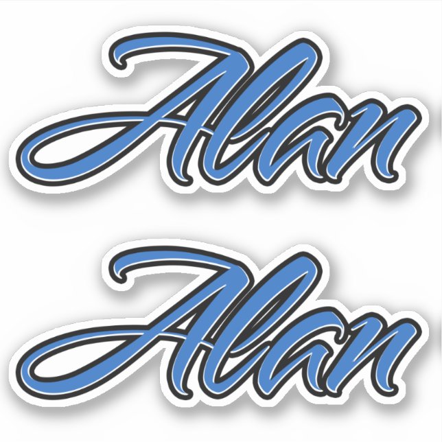 Alan name blue sticker sticker embroiderset (Front)