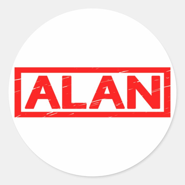 Alan Stamp Classic Round Sticker (Front)