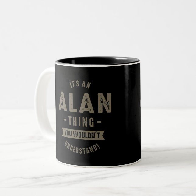 Alan Thing Two-Tone Coffee Mug (Front Left)