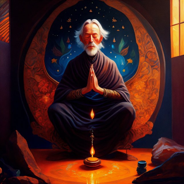 Alan watts meditating II Print, Value Poster Paper (Creator Uploaded)