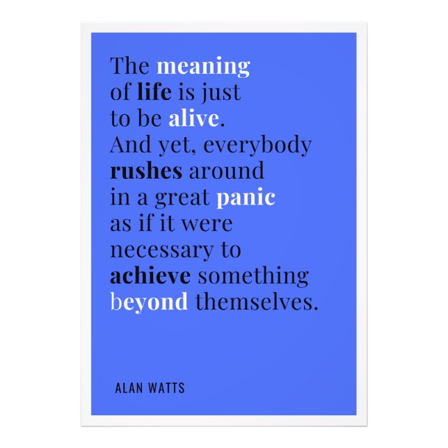 Alan Watts - The Meaning of Life Photo Print (Front)