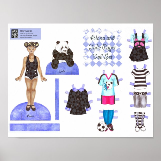 Alana and Jade Paper Doll Set - Play or Display Poster (Front)