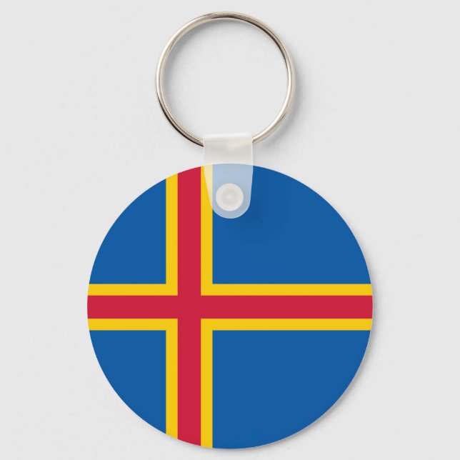 Aland Islands Flag Keychain (Front)