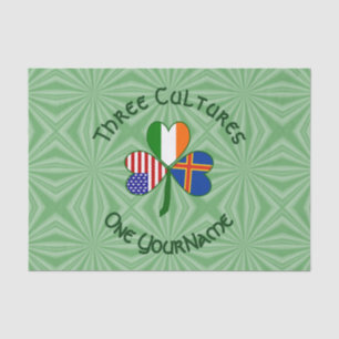 Åland Islands Ireland USA Shamrock Personalized  Tissue Paper