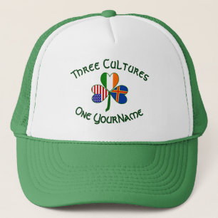 Åland Islands Ireland USA Shamrock Personalized Trucker Hat