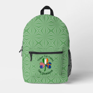 Åland Islands Irish USA Flags Shamrock Personal Printed Backpack