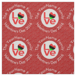 Åland Islands Red Letter LOVE Flag Personalized  Fabric