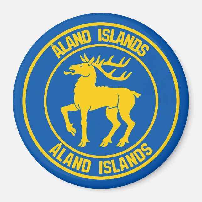 Åland Islands Round Emblem Magnet (Front)