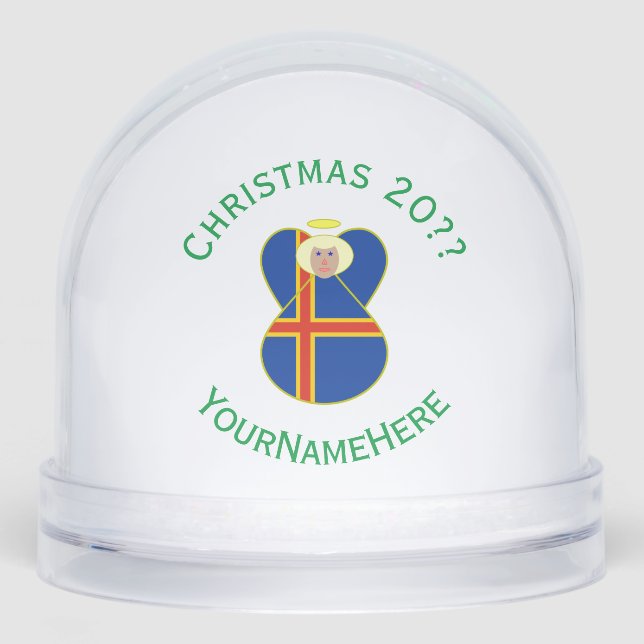 Ålander Angel Christmas Flag Personalized  Snowglobe (Front)