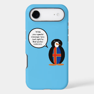 Ålander Flag Talking Ms. Penguin Personalized Text