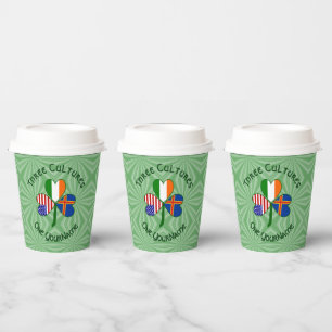 Ålander Irish American Shamrock Personalized Text Paper Cups
