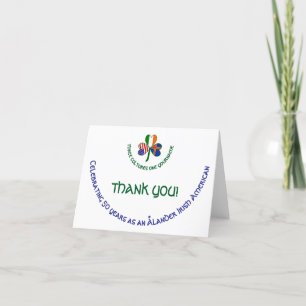 Ålander Irish USA Shamrock Personalized Thank You Card