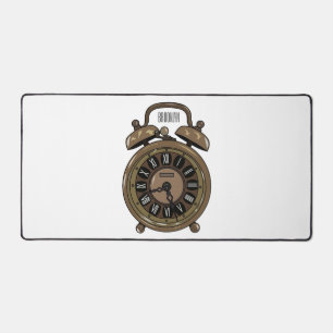 Alarm clock cartoon illustration desk mat