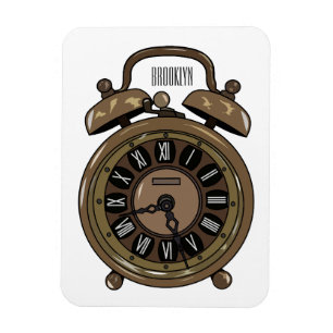 Alarm clock cartoon illustration magnet