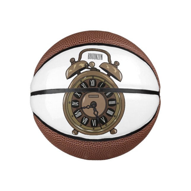 Alarm clock cartoon illustration mini basketball (Front)